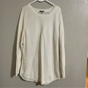 Lety & Me Cream Knit Sweater Womens 2X with brown elbow pads